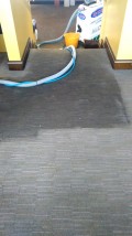 Carpet cleaning - showing before and after areas - by Donegal Cleaning Services, Ireland